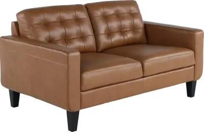 Cameron Brown Leather Loveseat