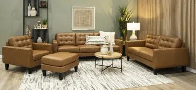 Cameron Brown Leather Loveseat