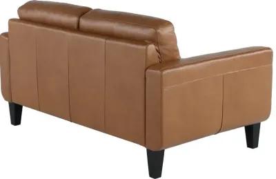 Cameron Brown Leather Loveseat