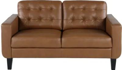 Cameron Brown Leather Loveseat