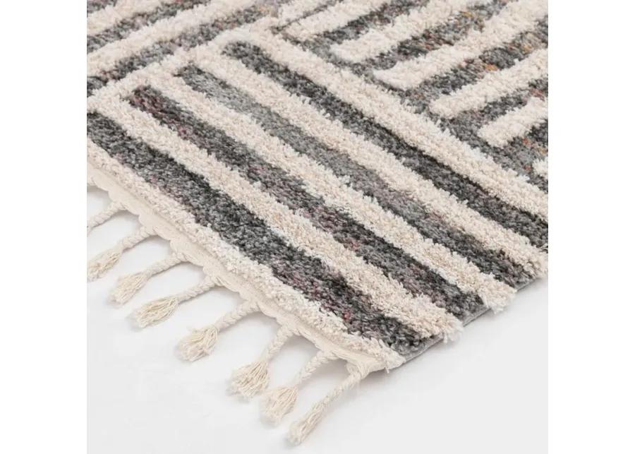 Vita 5 x 7 Melly Cream Striped Area Rug