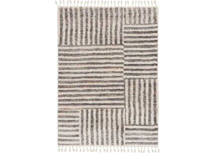 Vita 5 x 7 Melly Cream Striped Area Rug