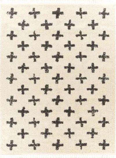 Berber 5 x 7 Contemporary Swiss Cream Shag Rug