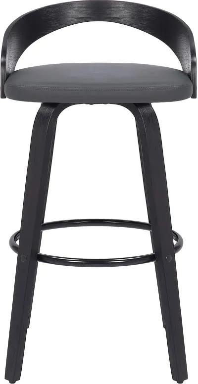 Sonia Gray and Black Swivel Counter Height Stool