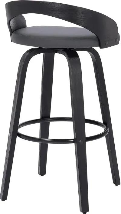 Sonia Gray and Black Swivel Counter Height Stool