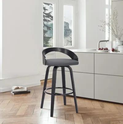 Sonia Gray and Black Swivel Counter Height Stool