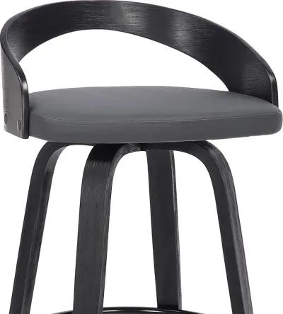 Sonia Gray and Black Swivel Counter Height Stool