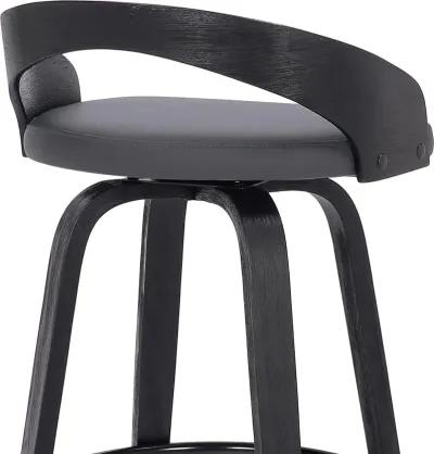 Sonia Gray and Black Swivel Counter Height Stool