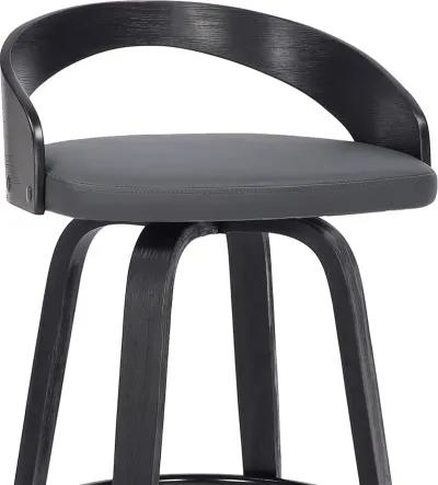 Sonia Gray and Black Swivel Bar Stool