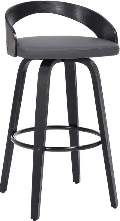 Sonia Gray and Black Swivel Bar Stool