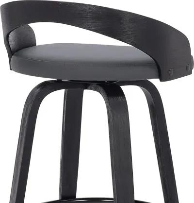 Sonia Gray and Black Swivel Bar Stool