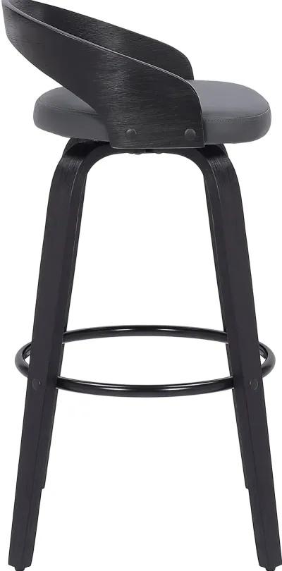 Sonia Gray and Black Swivel Bar Stool