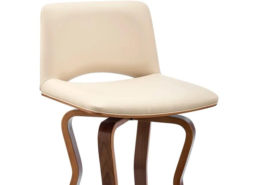 Gerty Cream and Walnut Bar Stool