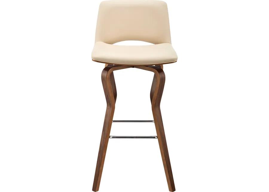 Gerty Cream and Walnut Bar Stool