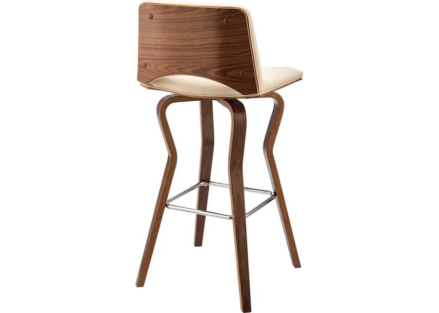 Gerty Cream and Walnut Bar Stool