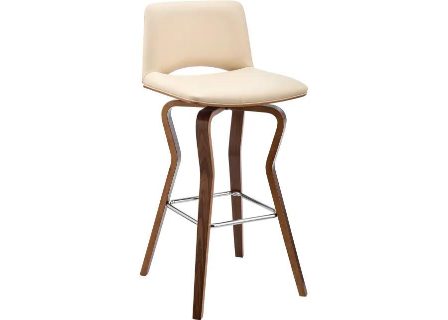 Gerty Cream and Walnut Bar Stool