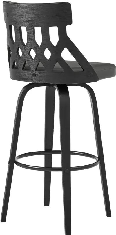 Crux Black Swivel Bar Stool