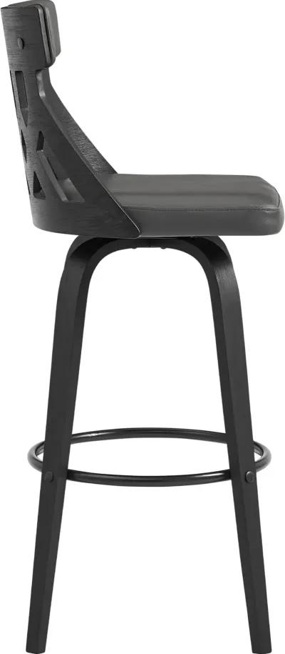 Crux Black Swivel Bar Stool