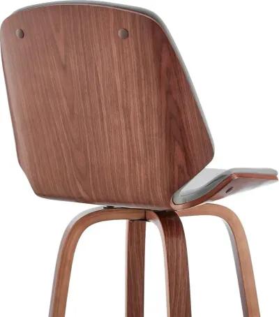 Arabela Gray and Walnut Swivel Counter Height Stool