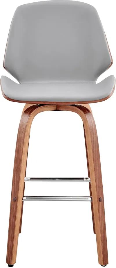 Arabela Gray and Walnut Swivel Counter Height Stool