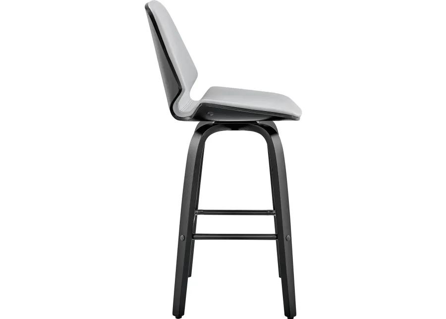 Arabela Gray and Black Swivel Counter Height Stool