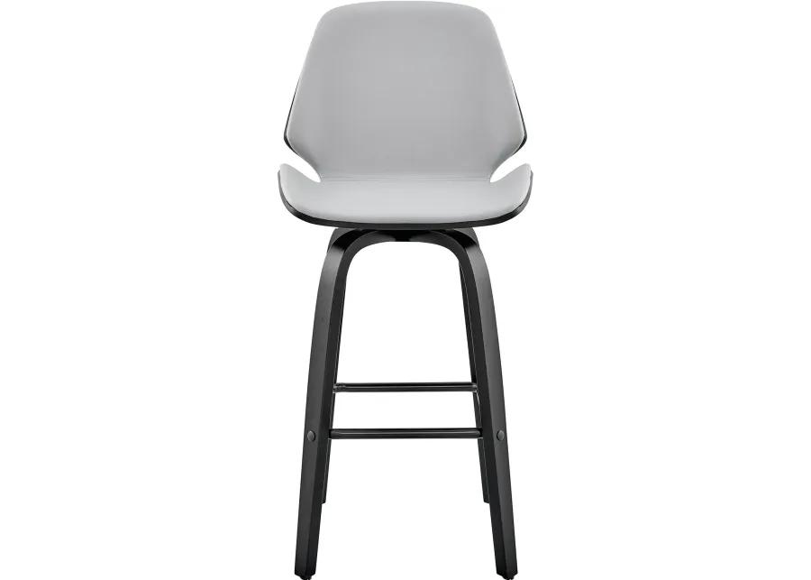 Arabela Gray and Black Swivel Counter Height Stool