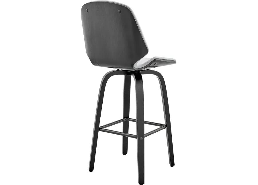 Arabela Gray and Black Swivel Counter Height Stool