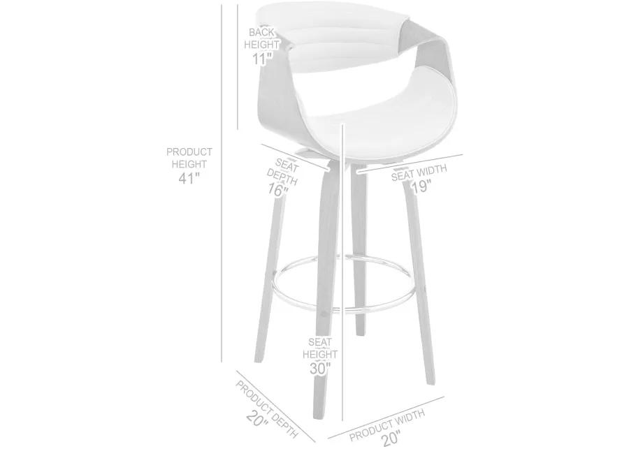 Arya Gray and Walnut Swivel Bar Stool