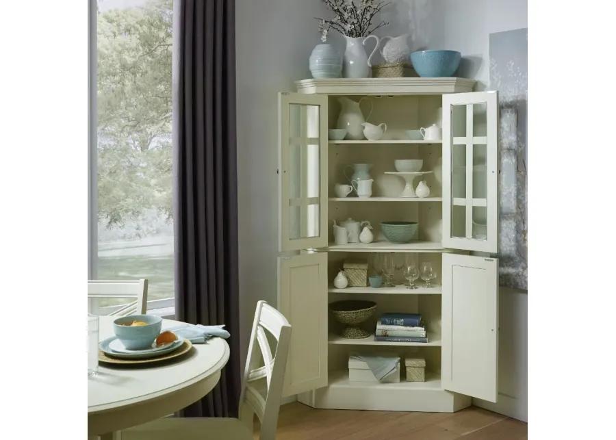 Seaside Lodge Off-White Corner China Cabinet