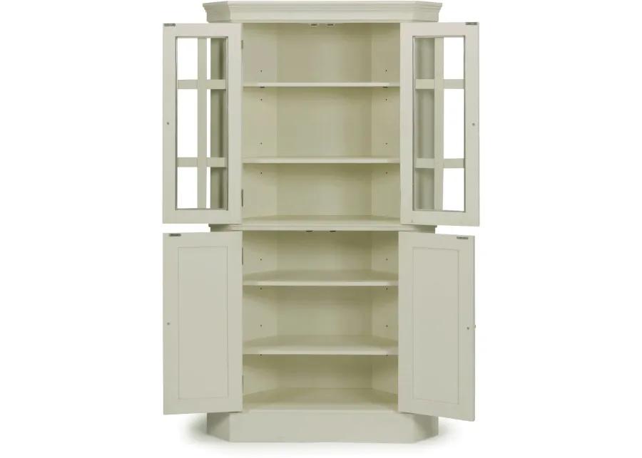 Seaside Lodge Off-White Corner China Cabinet