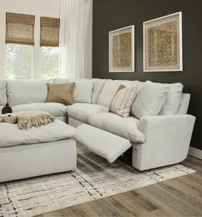 Stratus Cement White 3-Piece Reclining Sectional