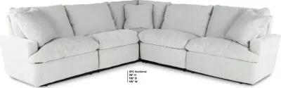 Stratus Cement White 3-Piece Reclining Sectional