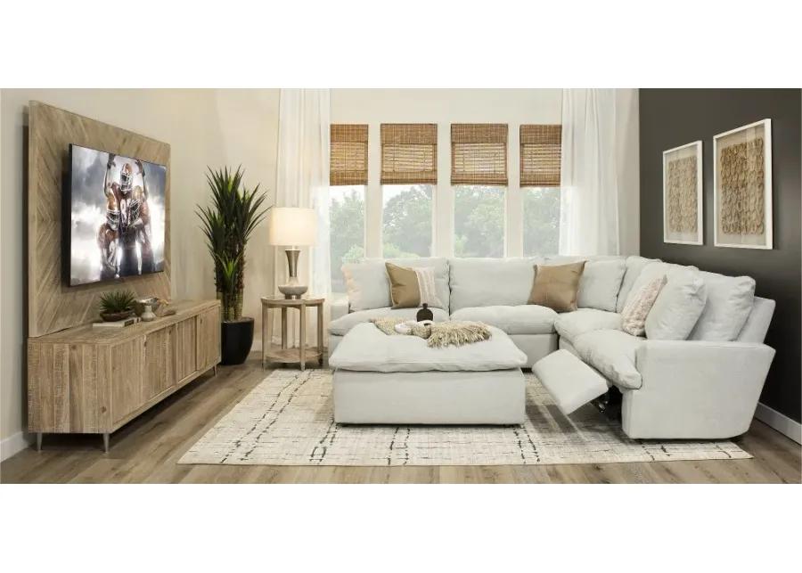 Stratus Cement White 3-Piece Reclining Sectional