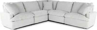 Stratus Cement White 3-Piece Reclining Sectional