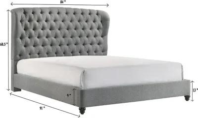 Lyla Gray Queen Upholstered Bed