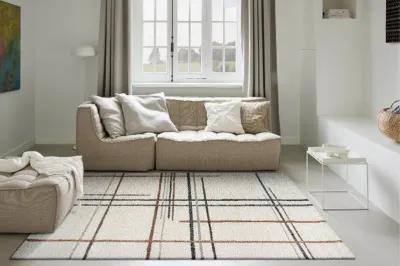 Granada 5 x 8 Plaid Rust and Ivory Area Rug