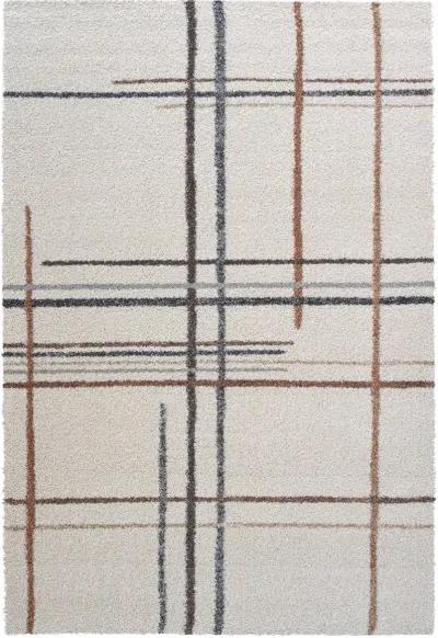 Granada 5 x 8 Plaid Rust and Ivory Area Rug