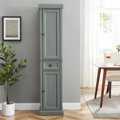 Seaside Distressed Gray Tall Linen Cabinet