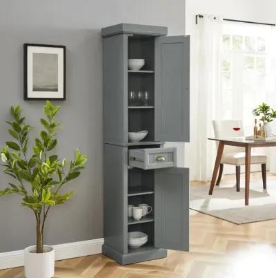 Seaside Distressed Gray Tall Linen Cabinet