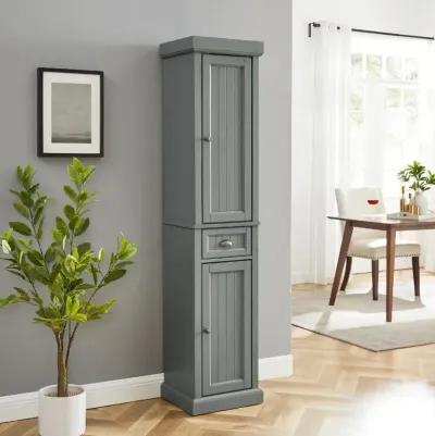 Seaside Distressed Gray Tall Linen Cabinet