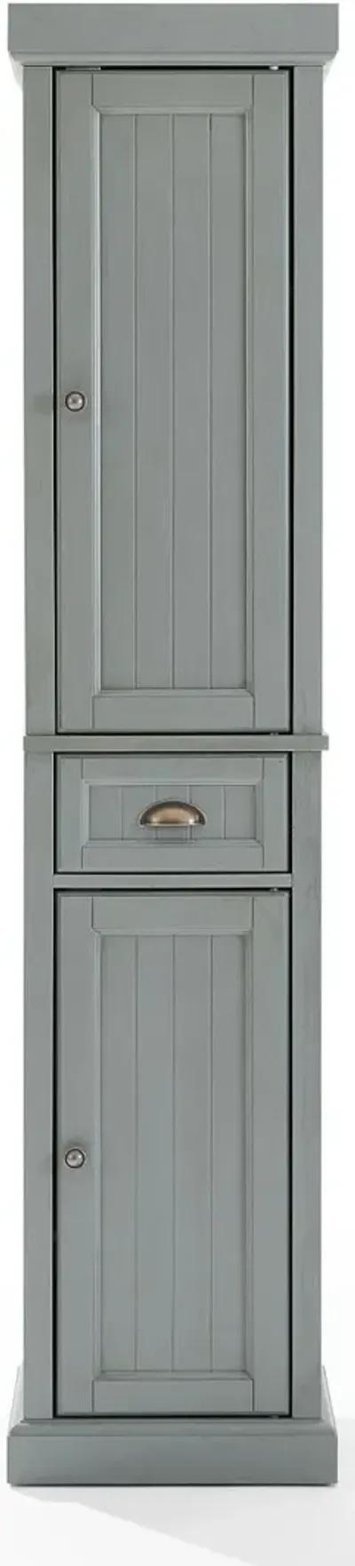 Seaside Distressed Gray Tall Linen Cabinet