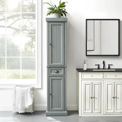 Seaside Distressed Gray Tall Linen Cabinet