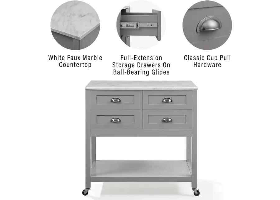 Connell Gray Kitchen Island