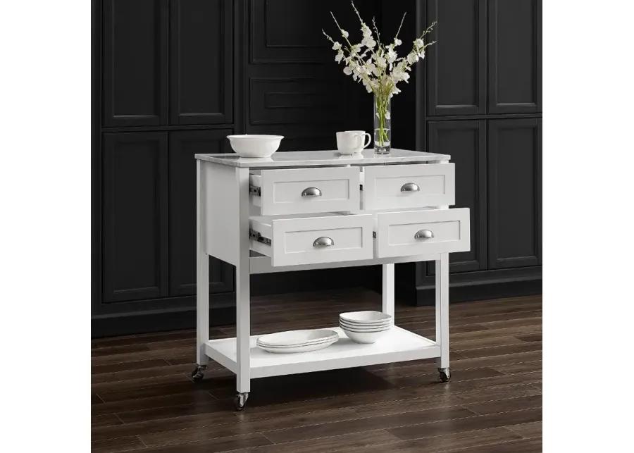 Connell White Kitchen Island