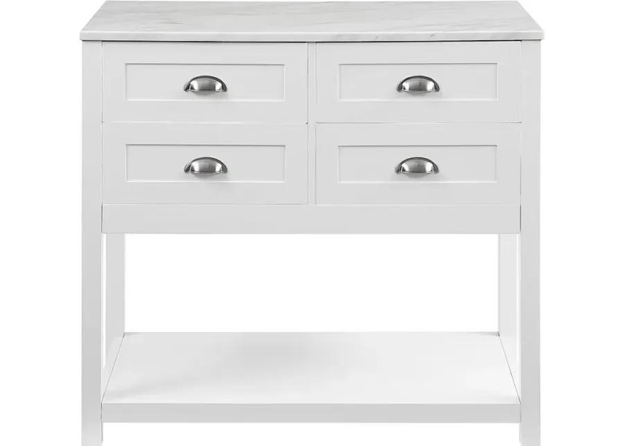 Connell White Kitchen Island