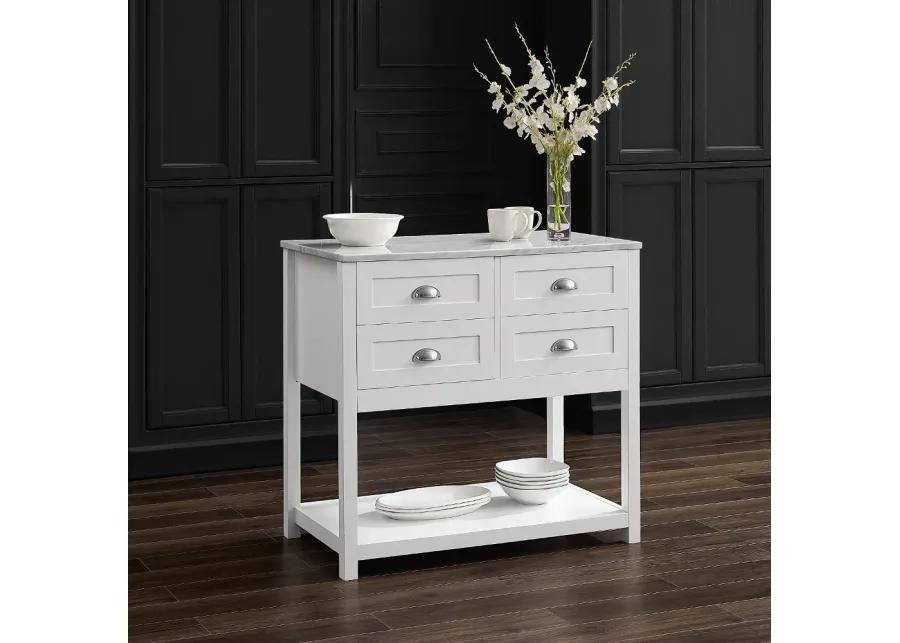 Connell White Kitchen Island