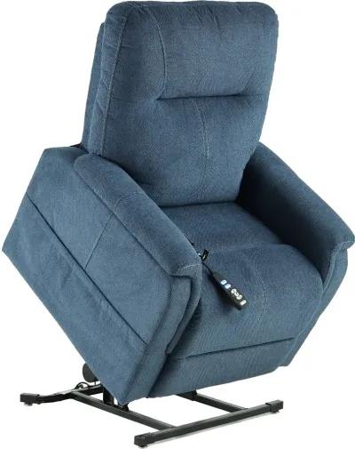 Dynamo Indigo Blue Power Lift Recliner with Heat and Massage