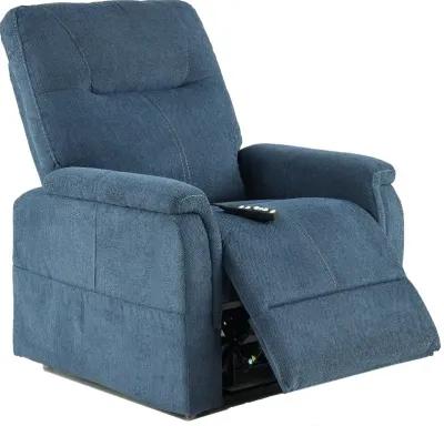 Dynamo Indigo Blue Power Lift Recliner with Heat and Massage