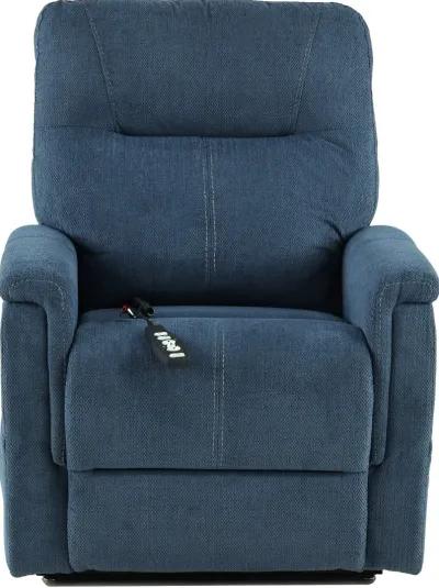 Dynamo Indigo Blue Power Lift Recliner with Heat and Massage