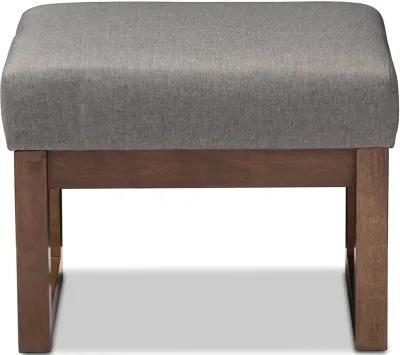 Yashiya Gray Upholstered Ottoman Stool